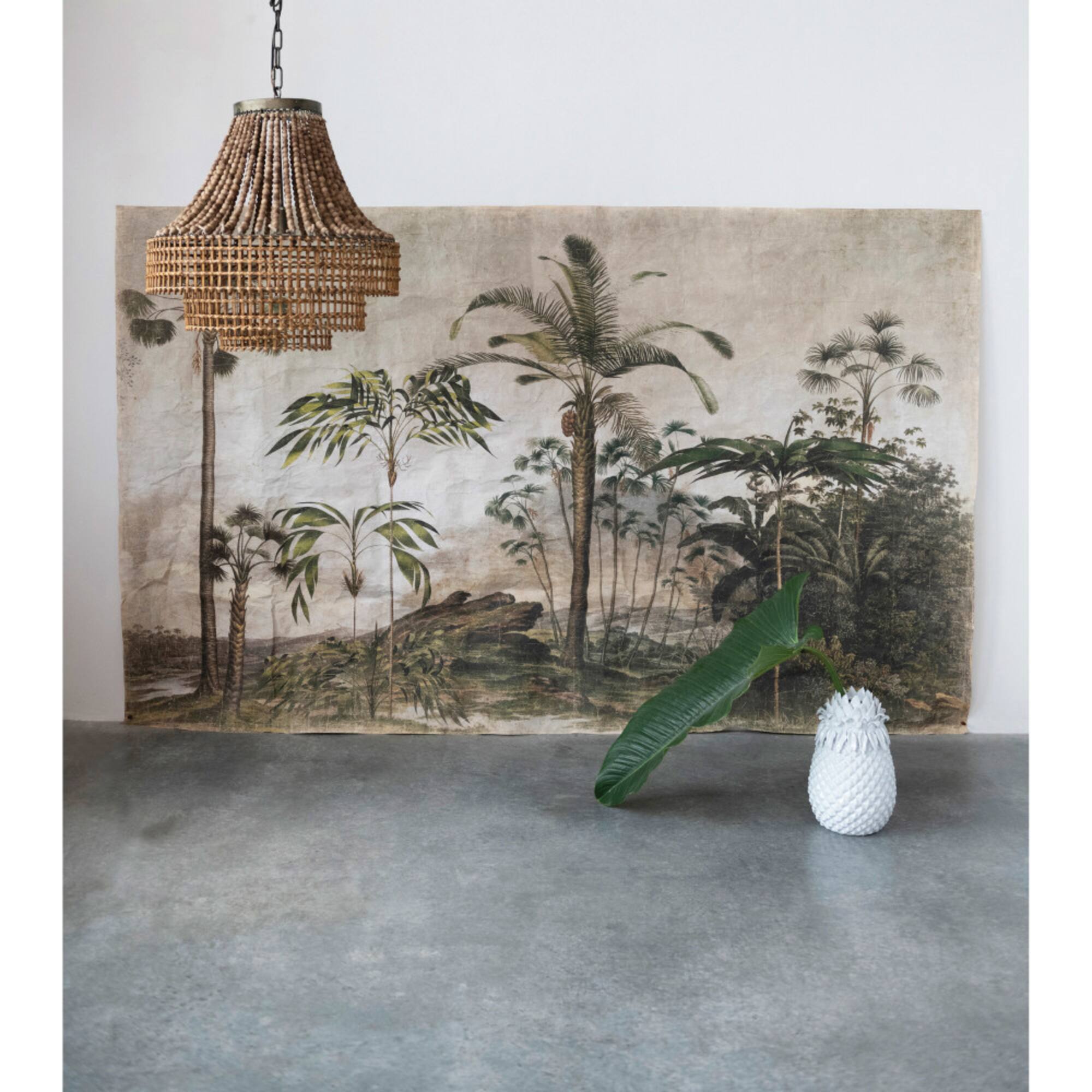 Hello Honey® 23.5" Metal, Rattan and Wood Bead Chandelier